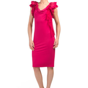 Givenchy Silk Blend Ruffle Sleeve Dress